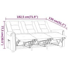 Vidaxl 3-miestne masážne sklápacie kreslo bledosivé mikrovlákno