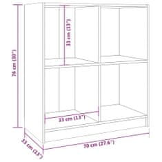 Vidaxl Komoda biela 70x33x76 cm masívne borovicové drevo