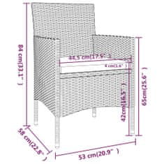 Petromila vidaXL 3 dielna záhradná jedálenská súprava polyratan béžová