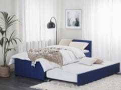 Beliani Čalúnená posteľ 90 x 200 cm modrá MARMANDE