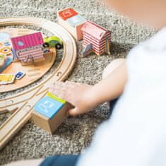 Bigjigs Rail Drevená vláčikodráha Upratovanie pobrežia 70 dielov