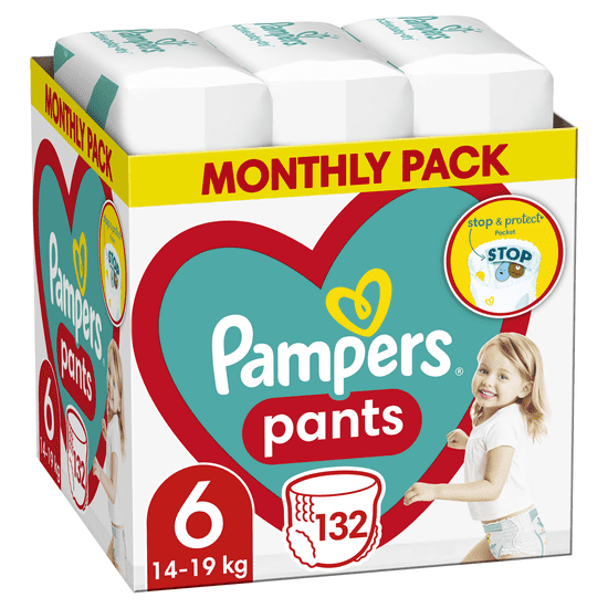 Pampers Plienkové nohavičky Pants 6 (15+ kg) 132 ks - Mesačné balenie