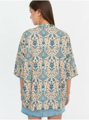 Trendyol Modro-béžové vzorované kimono Trendyol NO-TITLE-3