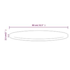 Vidaxl Stolová doska hnedá Ø80x2,5 cm masívna borovica