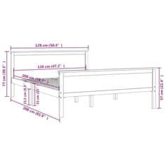 Vidaxl Posteľný rám medovo-hnedý borovicový masív 120x200 cm