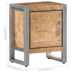 Vidaxl Nočný stolík, 40x30x50 cm, surové mangové drevo