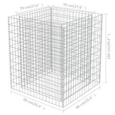 Petromila vidaXL Gabiónový vyvýšený záhon, pozinkovaná oceľ 90x90x100 cm