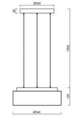 OSMONT OSMONT 67880 ERIS LE2 závesné sklenené svietidlo strieborná/biela IP40 4000 K 14W LED