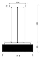 OSMONT OSMONT 67900 ERIS LEC3 závesné sklenené svietidlo čierna / bielo - čierna IP40 4000 K 27W LED