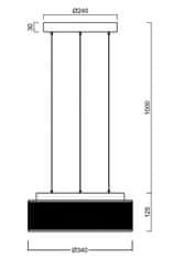 OSMONT OSMONT 67386 ERIS LEC2 závesné sklenené svietidlo čierna / bielo - čierna IP40 3000 K 14W LED