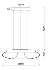 OSMONT OSMONT 67931 SATURN LE2 závesné sklenené svietidlo čierna/biela IP20 4000 K 31W LED