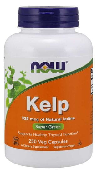 NOW Foods Kelp, Prírodný Jód, 325 ug, 250 rastlinných kapsúl
