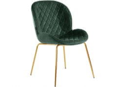 Danish Style Jedálenská stolička Miranda (SADA 2 ks), zamat, tmavo zelená