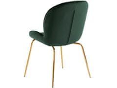 Danish Style Jedálenská stolička Miranda (SADA 2 ks), zamat, tmavo zelená