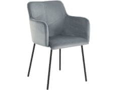 Danish Style Jedálenská stolička Jonna (SADA 2 ks), zamat, šedá