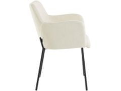 Danish Style Jedálenská stolička Jonna (SADA 2 ks), plyš, krémová