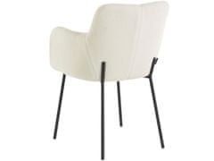 Danish Style Jedálenská stolička Jonna (SADA 2 ks), plyš, krémová