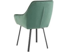 Danish Style Jedálenská stolička Pamela (SADA 2 ks), zamat, tmavo zelená
