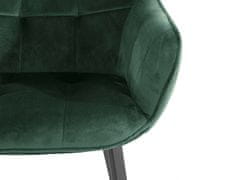 Danish Style Jedálenská stolička Pamela (SADA 2 ks), zamat, tmavo zelená