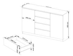 Akord Komoda K 160 cm hnedá