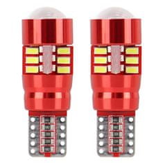 AMIO LED žiarovky CANBUS 27SMD 3014 T10e (W5W), Biele, 12V/24V