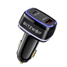 Blitzwolf BW-SD8 autonabíjačka USB / USB-C 100W, čierna