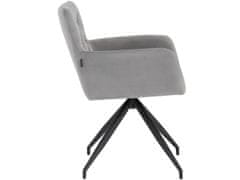 Danish Style Jedálenská stolička Aashay (SADA 2 ks), zamat, šedá