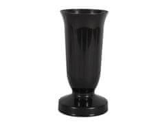 Váza cintorínske KALICH ťažká plastová čierna d12x24cm