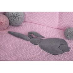 BELISIMA 5-dielne posteľné obliečky Králiček 100/135 ružovo-sivé