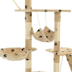 Petromila vidaXL Škrabadlo pre mačky so sisalovými stĺpikmi 230-250 cm béžové s labkami