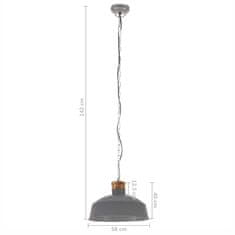 Vidaxl Industriálna závesná lampa 58 cm, sivá E27