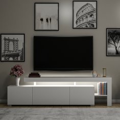 Hanah Home TV stolík Beliz s LED osvetlením biely