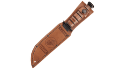 KA-BAR® KB-1250 Short USMC taktický nôž na prežitie 13,3cm, čierna, koža, kožené puzdro