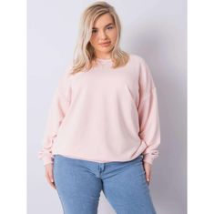 BASIC FEEL GOOD Dámska plus size mikina s kapucňou MISCHA light pink RV-BL-6316.16X_363105 XL