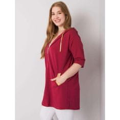 RELEVANCE Dámska plus size mikina na zips LOUNES burgundy RV-BL-6863.59P_377140 Univerzálne