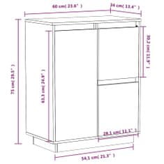 Vidaxl Komoda 60x34x75 cm borovicový masív