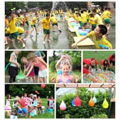 Netscroll 222 vodných balónov (2 balíčky), balóny na slamkách pre rýchlejšie plnenie, rôznych farieb, skvelá vodná zábava počas horúcich letných dní, WaterBalloons