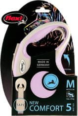 Nobby Samonavíjacie vodítko pre psy Flexi Comfort M páska 5 m svetloružová