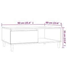 Vidaxl Konferenčný stolík údený dub 90x60x35 cm drevotrieska