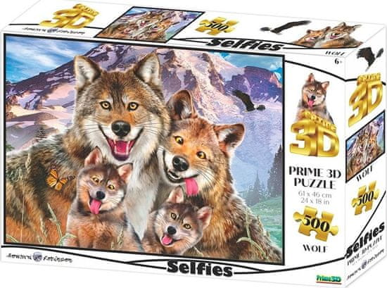 Prime 3D Puzzle Vlčia selfie 3D 500 dielikov