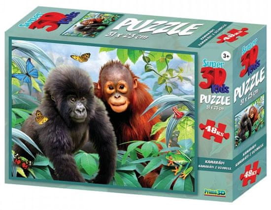 Prime 3D Puzzle Kamaráti z džungle 3D 48 dielikov