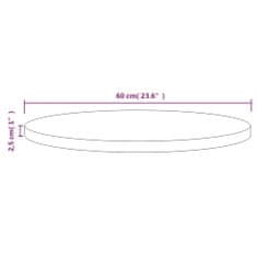 Vidaxl Stolová doska hnedá Ø60x2,5 cm masívna borovica