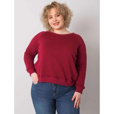 BASIC FEEL GOOD Dámska plus size bavlnená mikina DONNA bordová RV-BL-6326.02X_362634 3XL