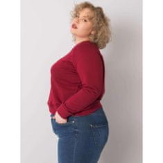 BASIC FEEL GOOD Dámska plus size bavlnená mikina DONNA bordová RV-BL-6326.02X_362634 3XL