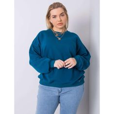 BASIC FEEL GOOD Dámska plus size mikina MISCHA modrá RV-BL-6316.16X_363106 XL