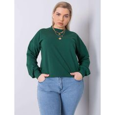 BASIC FEEL GOOD Dámska plus size mikina FLORENTIA tmavozelená RV-BL-6317.94_363109 XL