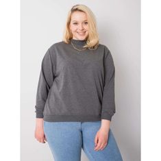 BASIC FEEL GOOD Dámska plus size bavlnená mikina HARMONY tmavo šedá RV-BL-6299.11_362857 2XL