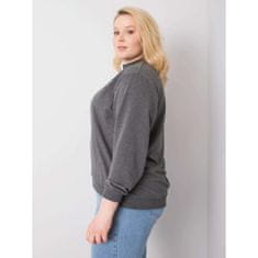 BASIC FEEL GOOD Dámska plus size bavlnená mikina HARMONY tmavo šedá RV-BL-6299.11_362857 2XL