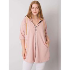 RELEVANCE Dámska plus size mikina LOUNES na zips ružová RV-BL-6863.59P_377049 Univerzálne