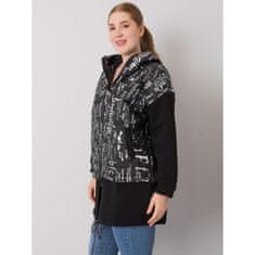 RELEVANCE Dámska plus size mikina ROSELLA so zapínaním na zips čierno-strieborná RV-BL-10215.04_375978 Univerzálne